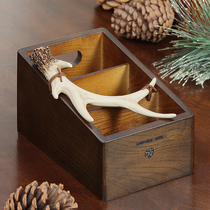 Desktop solid wood storage box walnut traditional tenon structure lattice storage box retro style single-layer Cork wooden box