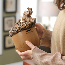 Creative American ornaments living room childrens large piggy bank cute decorative coin jar coin storage can bucket gift