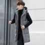 Winter Men Áo dài cotton xuống Hàn Quốc Thanh niên Slim Vest Vai Đàn ông Áo khoác cotton áo hoodie nam