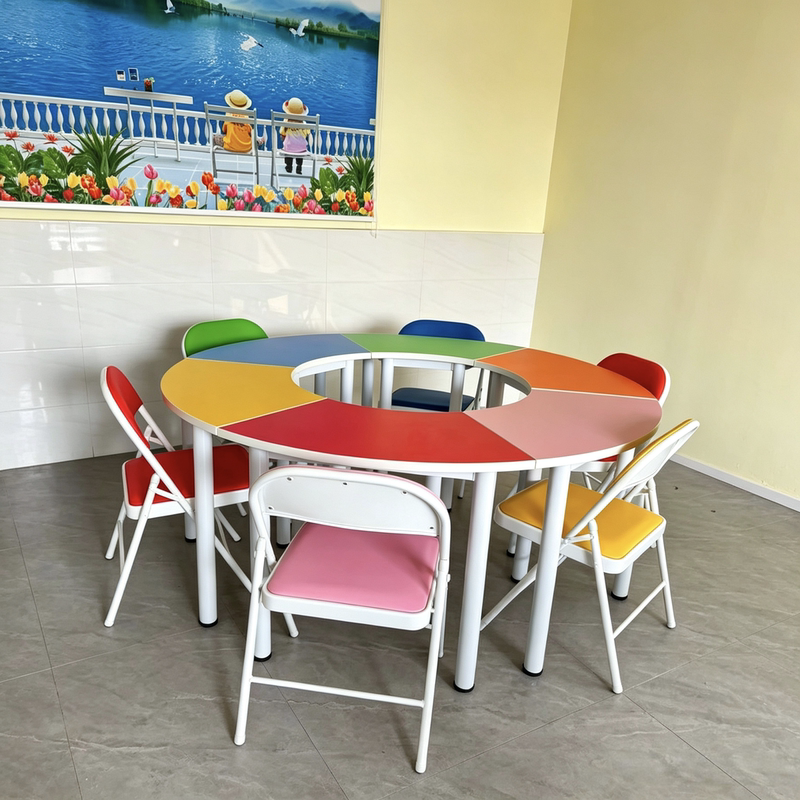 School Classroom, Group Activity Room, Colorful Combination Splicing, Psychological Counseling Room, Tutoring Class, Student Art Desks and Chairs School Classroom, Group Activity Room, Colorful Combination Splicing, Psychological Counseling Room, Tutoring Class, Student Art Desks and Chairs