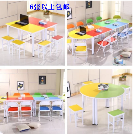 Training school student tables and chairs tutoring class desk art class modern table Chinese calligraphy table custom-made special-shaped table