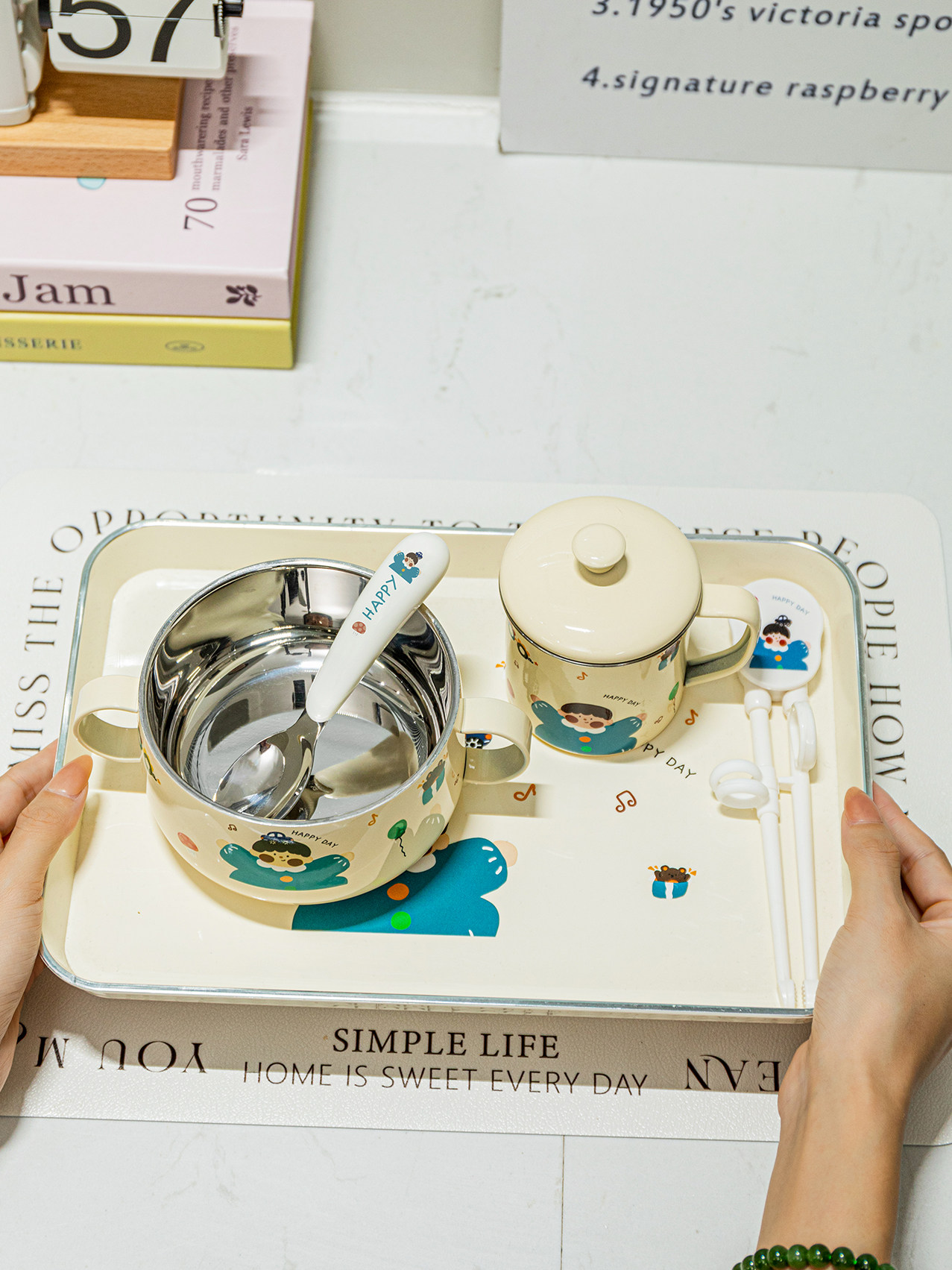 Children's Supplementary Food Tableware Set, Newborn Gift, Kidsren's Children's Day Birthday Gift, 316 Stainless Steel Bowl and Water Cup