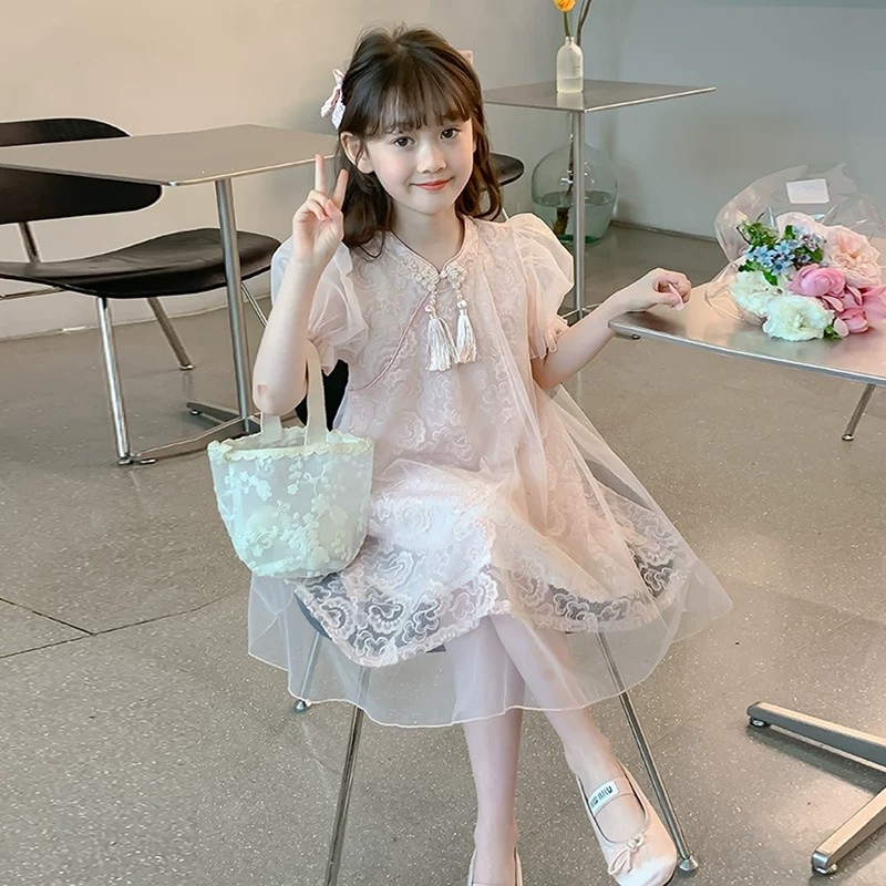 Next Gjlg Girls' Hanfu Dress 2026 New Style Children's New Chinese Style National Style Dress Little Girl Princess Dress