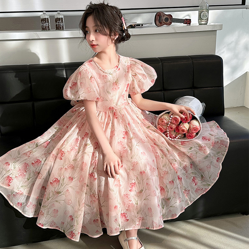 NEXT GJLG ガールズドレス 2025 新作 スイート ランナウェイ プリンセスドレス ガールズ パフスリーブ フローラルドレス