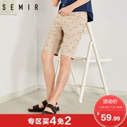 Senma quần short nam mùa hè quần short cotton mới Hồng Kông gió quần nam đẹp trai quần năm quần nam - Crop Jeans