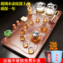 Fully automatic glass bottom water induction cooker tea table tea tray tea set set household kung fu tea set solid wood set