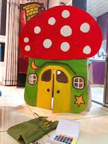 Childrens dollhouse Mushroom hut Carton small house tent cardboard DIY girl handmade assembly coloring