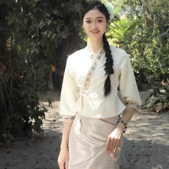 New Xishuangbanna Dai Ethnic Clothing Women's Suit Work Clothes Traditional Dai Stage Performance Daily Wear Thai Style