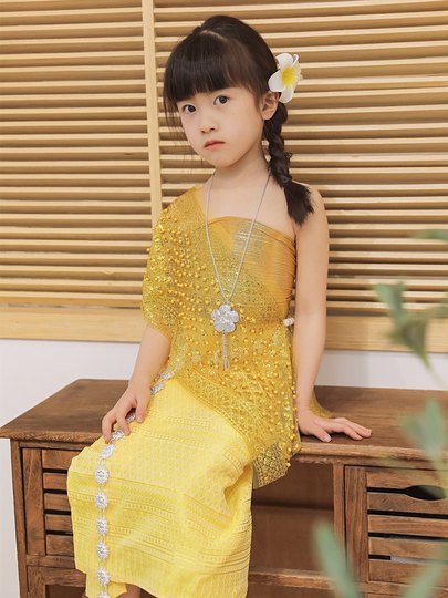 Costumes de spectacle pour enfants de nationalité Dai, vêtements de danse nationale thaïlandaise pour filles, nouveaux vêtements du Yunnan Xishuangbanna