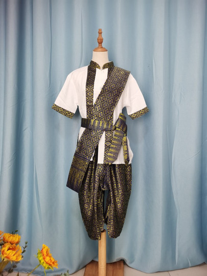 Таиланд Xishuangbanna стиль тайский мужской водный брызги фестиваль танцевальная этническая одежда для выступлений хлопок и лен костюм для взрослых