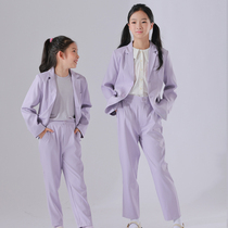 Childrens suit suit suit fried street performance costume spring and autumn girl jacket show tide cool middle school uniform class uniform foreign atmosphere