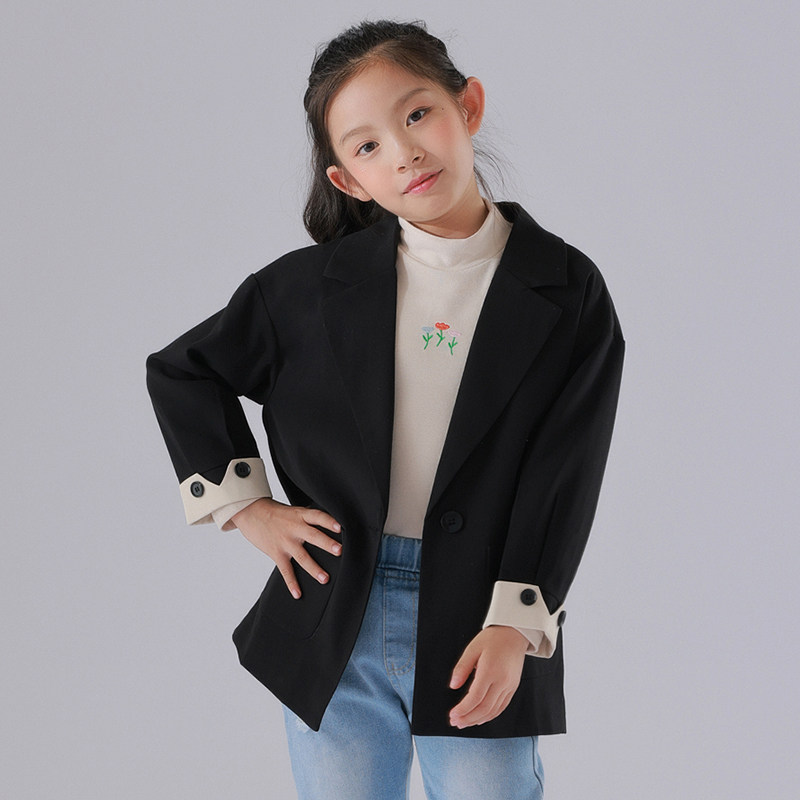 Girl blazer 2021 new children's leisure spring and autumn Korean version of fried street costume catwalk