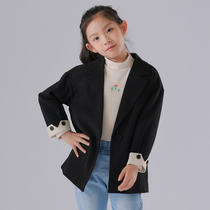 Girl blazer 2021 new childrens leisure spring and autumn Korean version of fried street costume catwalk