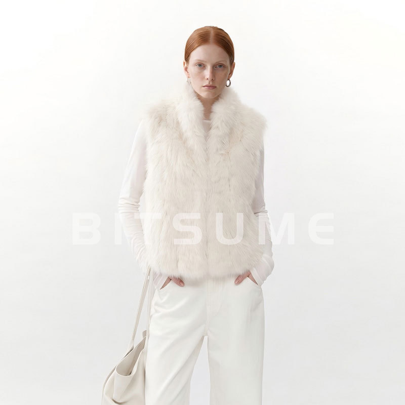 Casual Fox Fur Vest-Synsdyc