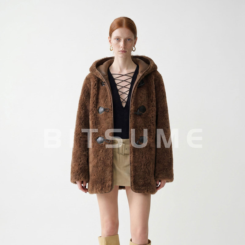 Biesu Hooded Wool Grain Coat-Synsdyc