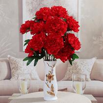 Emulated peony flowers 3 heads 5 heads large peony Juan flower fake flower dried flower living-room to put decoration with floral art