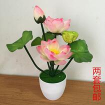 Simulation Lotus small suit Multi-color optional lotus sleeping lotus false flowers for Buddha to put floral art two suits