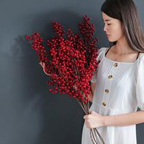 (Buy 3 send 1) red hair chaefruit red fruits red fruit son fake flower living-room trick and swing piece North American winter green berries emulation flower