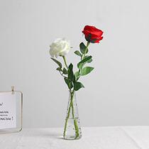 ins emulated floral rose floral bouquet Flowers Living Room Glass Vase Decorations for the Dining Room Table Floral Suit Flowers