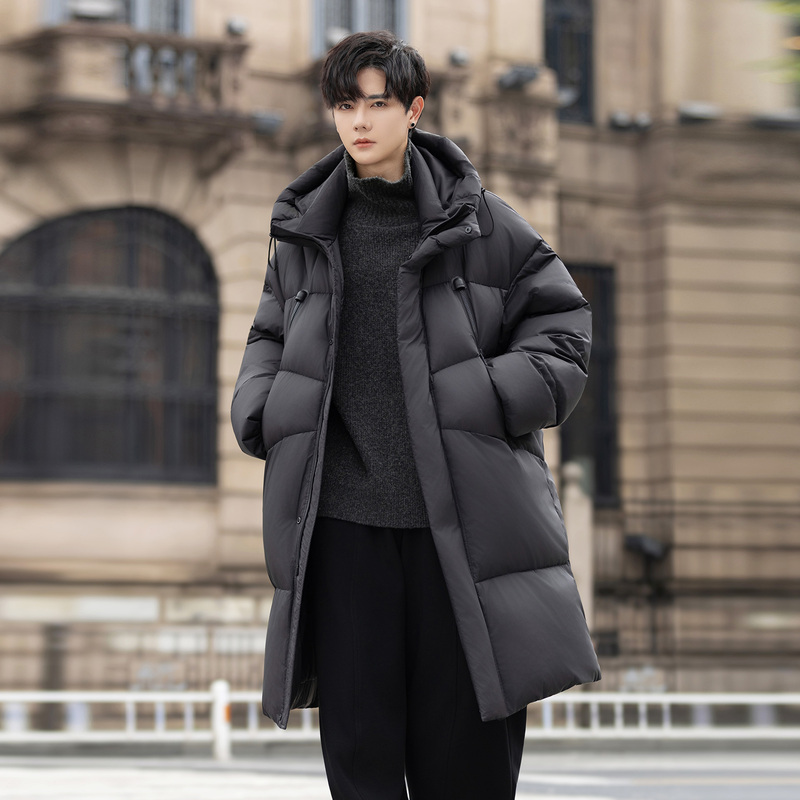 2026 Men's Long down Jacket with Hood, Thickened White Duck Down, New Autumn and Winter Long Coat, Warm Men's Outerwear 2026 Men's Long down Jacket with Hood, Thickened White Duck Down, New Autumn and Winter Long Coat, Warm Men's Outerwear