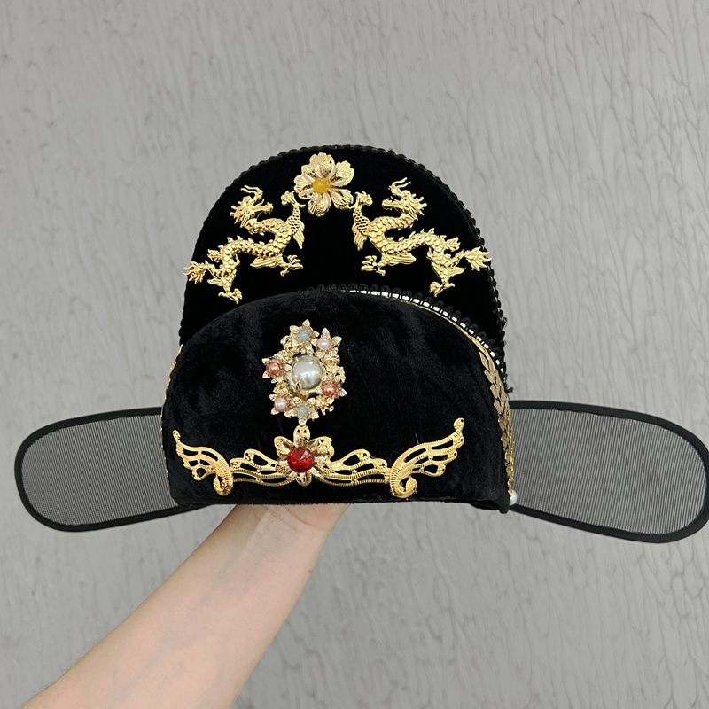 Tang Dynasty Hat, Official Hat, Black Silk Hat, Ming-Style Winged Crown, Men's Wedding Attire, Groom's Wedding Hanfu Hat, Song-Style Straight-Winged Hat