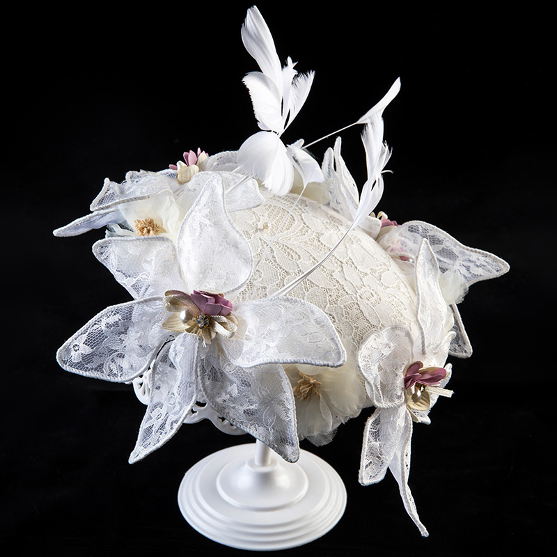 Girl's dress show accessories new piano show clothes children's headdress blossoms hair accessories white hats