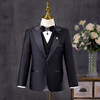 Children's Suit Set for Boys, Black Little Gentleman Host Outfit, Runway Suit, Flower Boy Formal Wear, Piano Performance Attire