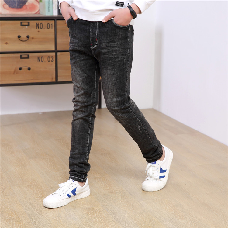 Quần jeans bé trai quần dài trẻ em cộng với nhung dày mùa đông Hàn Quốc 2018 mới quần lọt khe quần áo bé gái
