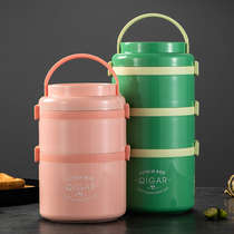 304 stainless steel insulated lunch box office workers Adult portable soup bucket primary school children double layer 5 multi-layer bento box