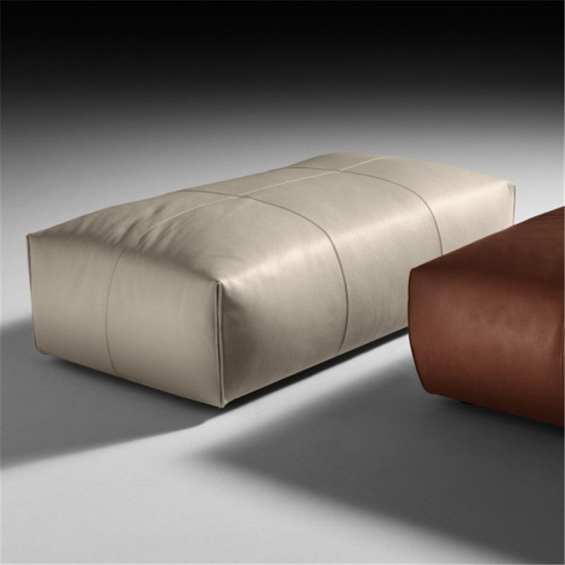 Change shoe stool living room Live leather sofa bench light luxury white pedal hat stool bedroom dwarf bench