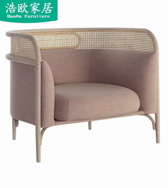 Popular fabric rattan wrought iron sofa chair single, double, three U-shaped sofa can be lengthened arbitrarily 1 8m2 0m2 5m