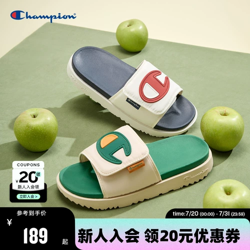Тапочки Champion Champion, лето 2025, новые мужские пляжные полутапочки контрастного цвета, тренд 1919 года