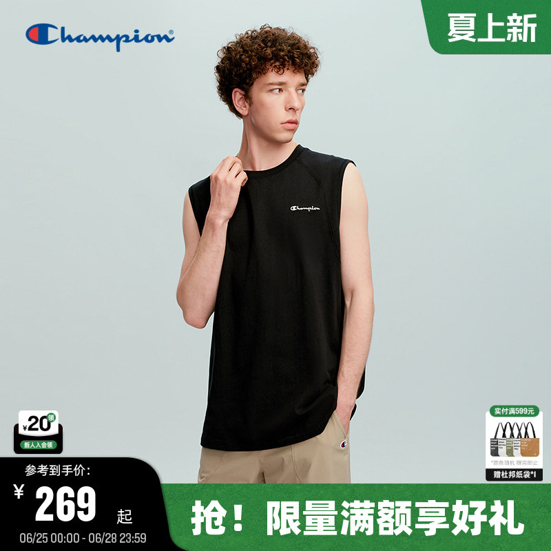 Champion Sleeveless T-Shirt for Men 2026 Summer New Style Refreshing Pure Cotton American Fashion Vest Loose Trendy