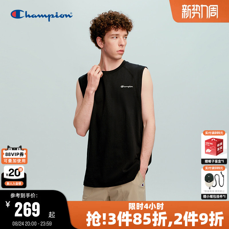 Champion Sleeveless T-Shirt for Men 2026 Summer New Style Refreshing Pure Cotton American Fashion Vest Loose Trendy