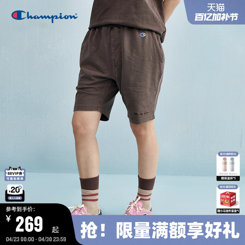 Champion Men's Shorts 2025 Summer New Style Five-Point Casual Sweatpants Washed Vintage Style Women's Trendy Brand