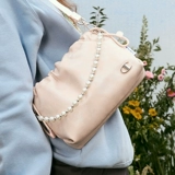 Сумка подмышку, розовая хлопковая сумка на одно плечо, тренд сезона