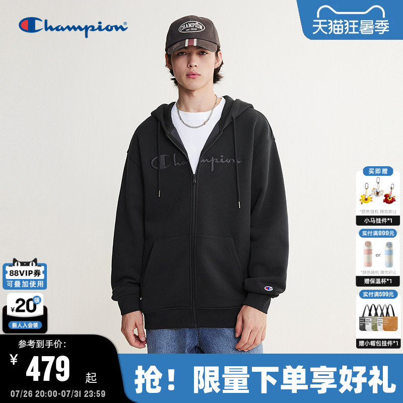 Champion Champion Hoodie Men's 2026 Autum New Two-Color Cardigan Jacket Women's American Casual Loose Fit
