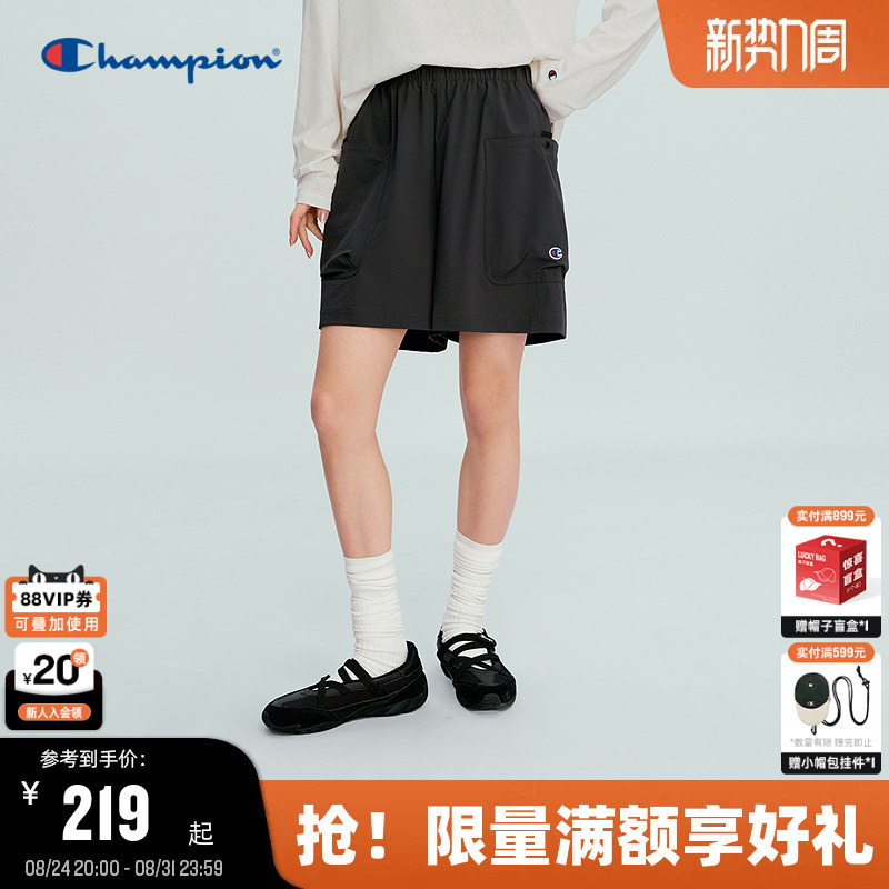 Champion Women's Casual Shorts 2026 Summer New American Workwear Style Solid Color Sports Slimming Loose Fit Champion Women's Casual Shorts 2026 Summer New American Workwear Style Solid Color Sports Slimming Loose Fit