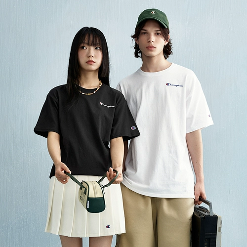 Хлопковая однотонная футболка для влюбленных для отдыха, в американском стиле, короткий рукав