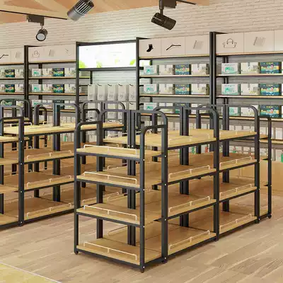 Supermarket shelves, shops, commissaries, convenience stores, snacks, Nakajima display cabinets, double-sided display cabinets, free combination Nakajima cabinets