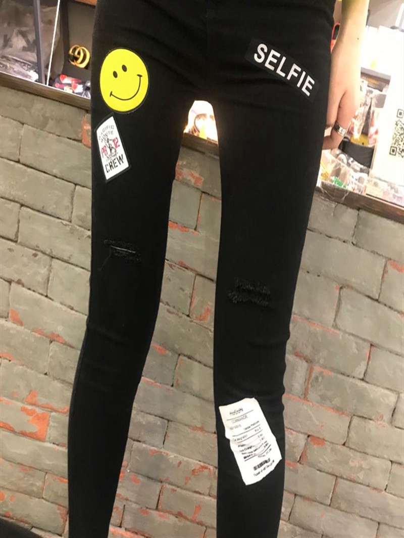 Thương hiệu GG triều 2019 xuân mới Quần legging nữ châu Âu mặc cá tính thời trang quần lọt khe - Quần tây thường quan legging