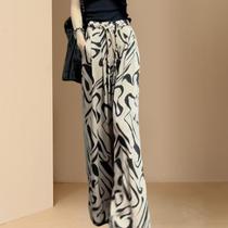 Privately customized design niche harem wide-leg pants 2024 summer new casual ice silk loose slimming trousers for women