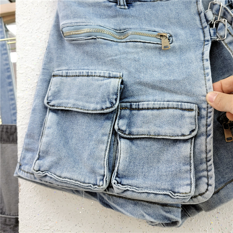 Women's Holiday Daily Streetwear Solid Color Shorts Washed Jeans display picture 6