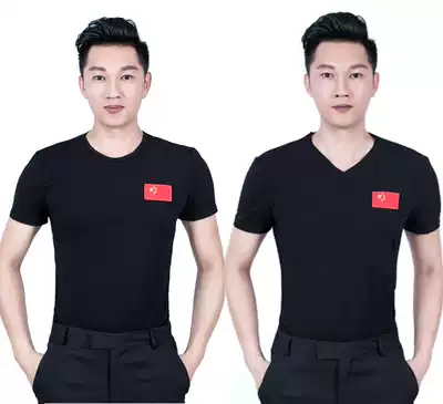 Male dance clothes Latin dance modern dance square dance national standard dance clothes social dance clothes practice clothes short sleeves