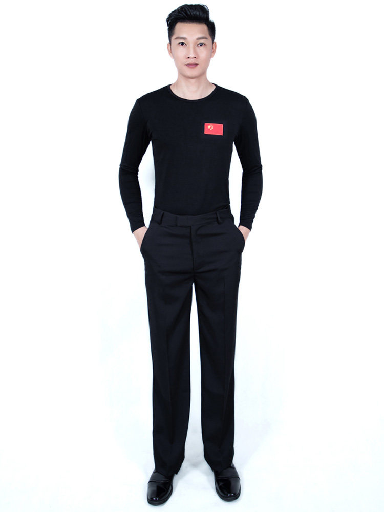 Male Latin Dance Social Dance Morden Dance National Mark Dance Costume Competition performance Practice Martial Suit Long Sleeves