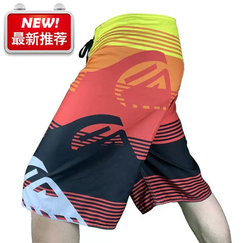 Đồ tập thể dục xuyên biên giới cộng với kích thước quần của nam giới làn da đào năm điểm lướt nhanh trên bãi biển 7 quần short 2020 quần short - Quần bãi biển