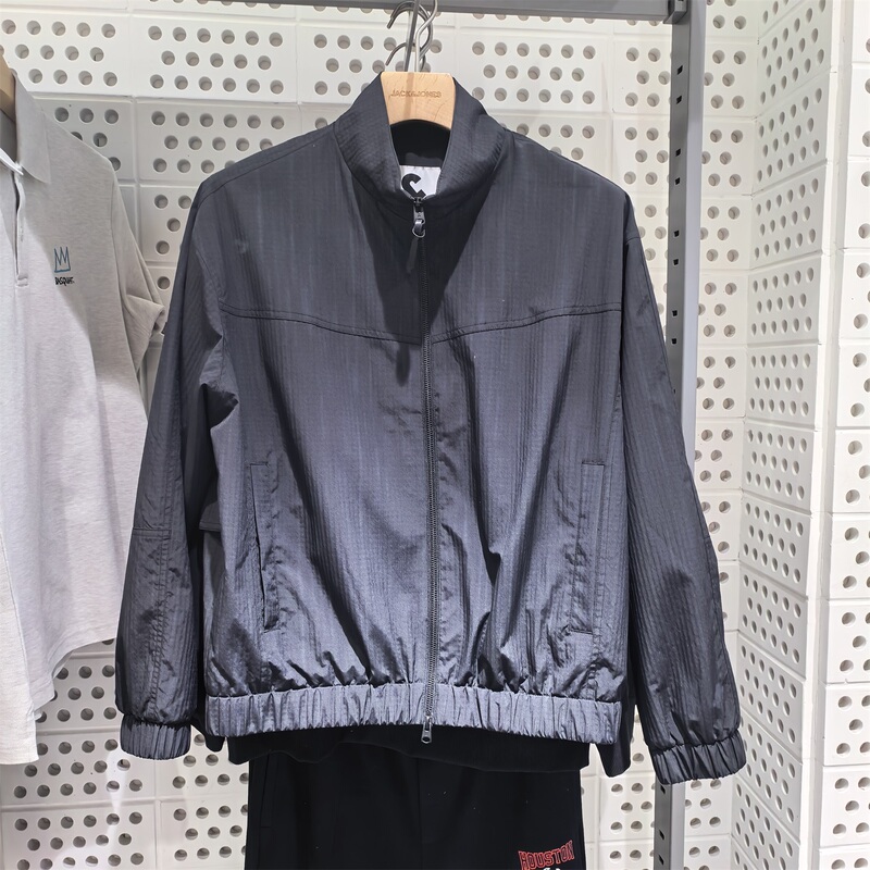 Jack Jones Men's Jacket, Simple Casual Versatile Loose Fit with Back Logo Leather Patch Trendy 226121039