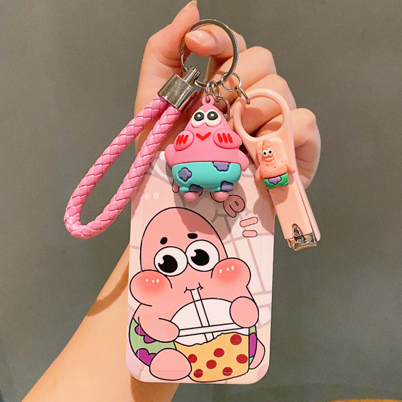 Milk Tea Patrick Star Bus and Subway Card Cover Student Campus Card ID Card Cover Public Transportation Card Access Card Brand Card Cover