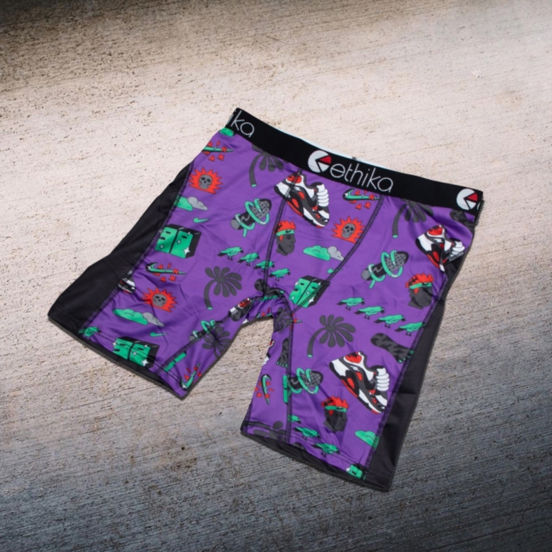 Ethika Men's European and American Street Style Elastic Popular Stylish Casual English Print Boxer Shorts Sports Men's Shorts with Print Ethika Men's European and American Street Style Elastic Popular Stylish Casual English Print Boxer Shorts Sports Men's Shorts with Print