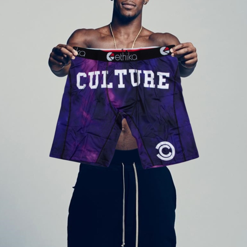 Ethika Men's European and American Street Fashion Trendy Printed Boxer Briefs Sports Underwear Men's Shorts Breathable Polyester